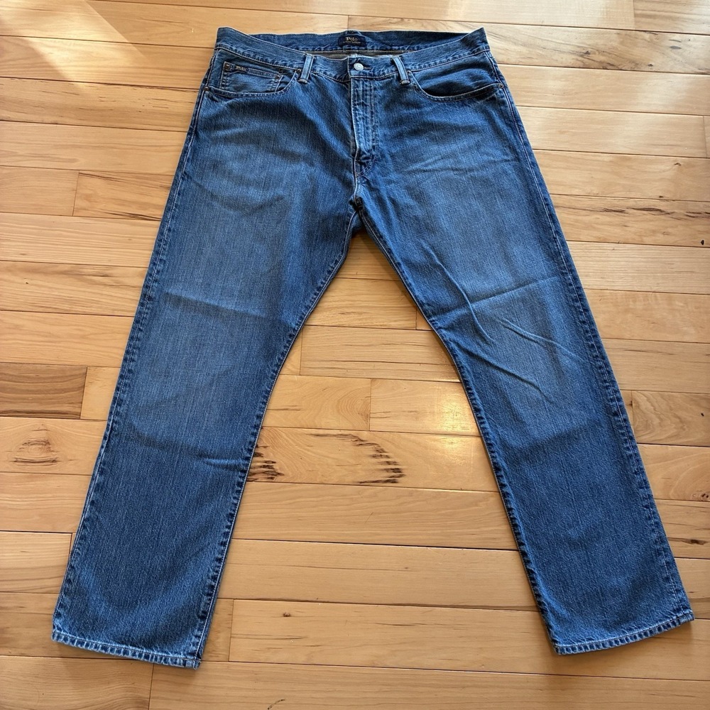 Polo Ralph Lauren Hampton Relaxed Straight Leg Blue Denim Jeans Mens 36 X 30...